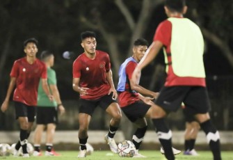 Tim U-22 Indonesia saat latihan 