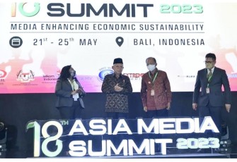 Wapres RI KH Ma'ruf Amin saat membuka AMS Ke-18 di Hotel Grand Hyatt Bali, Selasa (22/5)