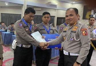 Briptu Robert personel Polres Sumenep meraih Juara II IRSMS Korlantas Polri 2023