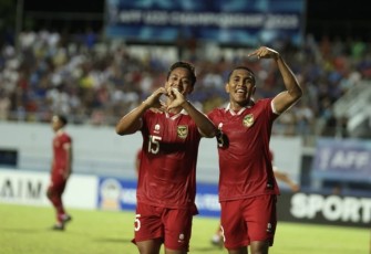 Timnas Indonesia U-23 saat berlaga di babak semifinal melawan Thailand, Kamis (24/8)