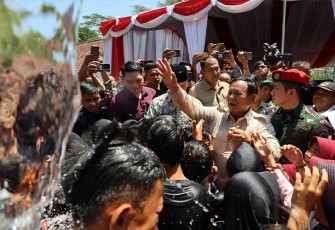Menhan Prabowo saat Resmikan Lima Titik Sumber Air di Kabupaten Kuningan