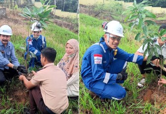 Medco E&P saat Tanam Pohon Unggulan bersama Siswa SMKN 1 Indra Makmu