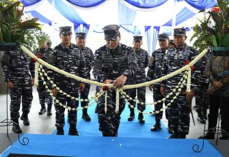 Peresmian Renovasi Gedung Markas Komando (Mako) Pusat Polisi Militer Angkatan Laut (Puspomal) oleh Kepala Staf Angkatan Laut (Kasal) Laksamana TNI Dr. Muhammad Ali, S.E., M.M., M.Tr.Opsla didampingi Danpuspomal Laksamana Muda TNI Samista, S.H. Bertempat di Mako Puspomal, Sunter, Kelapa Gading, Jakarta Utara, Jumat (08/12).