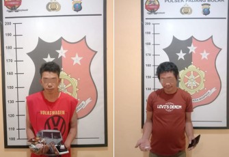 Tersangka dan barang bukti saat diamankan