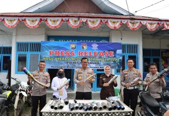 Rilis Ops Keselamatan Nala, Kapolres Mukomuko: 406 Knalpot Brong Disita!
