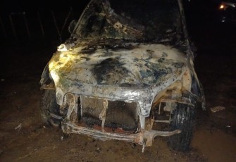 TKP mobil yang dibakar pelaku