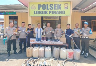 Ciptakan Ramadan Kondusif, Polsek Lubuk Pinang Sita Ribuan Petasan, Miras dan 29 Knalpot Brong