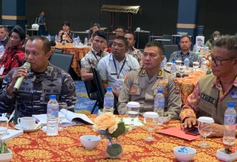 Danlanudal Manado saat Ikuti Sosialisasi Renkon Bencana Alam Malut
