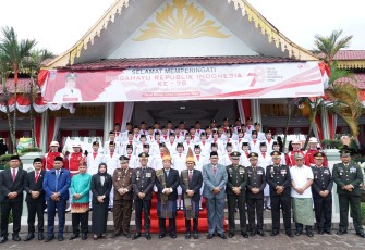 Pj Walikota Tebing Tinggi Inspektur Upacara HUT Ke-78 Kemerdekaan RI