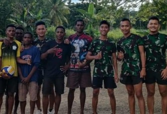 Satgas Yonif 143/TWEJ Jadikan Olahraga Sarana Komunikasi di Perbatasan RI-PNG