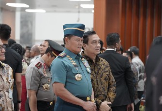 Panglima TNI Laksamana TNI Yudo Margono, S.E., M.M., saat menghadiri Peringatan Hari Konstitusi dan Hari Ulang Tahun Ke-78 MPR RI, yang berlangsung di Gedung Nusantara IV kompleks MPR RI, Jl. Gatot Subroto Jakarta Pusat, Jumat (18/8/2023) kemarin. 