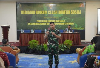 Dandim 1710/Mimika Ikuti Kegiatan Binkom Cegah Konflik Sosial
