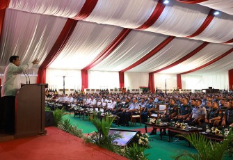 Menhan Prabowo saat Gelar Simposium Geopolitik dan Geostrategis