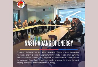 Wakil Gubernur Sumatra Barat, Audy Joinaldy memaparkan potensi dan peluang kerjasama sektor energi antara kedua belah pihak.