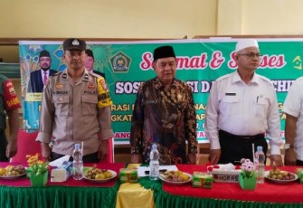 Kanit Binmas, Aiptu Baginda Siregar, menghadiri launching Kampung Moderasi Beragama, Rabu (2/8/2023) pagi. Launching berlansung di Aula Kantor Desa Padang Bujur, Kecamatan Sipirok, Kabupaten Tapanuli Selatan (Tapsel)