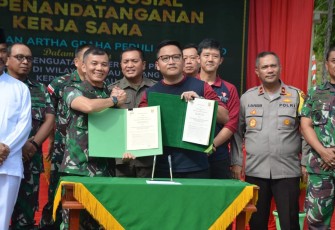 Danrem Brigjen Jimmy saat Dampingi Pangdam I/BB Teken MoU Kerjasama Pengoperasian Kembali Eks RSKI Galang 