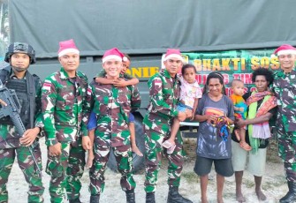Satgas Yonif 122/TS Bangun Toleransi Antar Umat Beragama di Perbatasan Papua