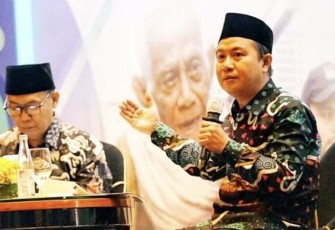 Direktur Jenderal Penyelenggaraan Haji dan Umrah Hilman Latief dalam Rakernas Evaluasi Penyelenggaraan Ibadah Haji 1444 H/2023 M di Bandung, Kamis (7/9/2023).