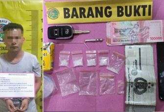 Tersangka dan barang bukti saat diamankan