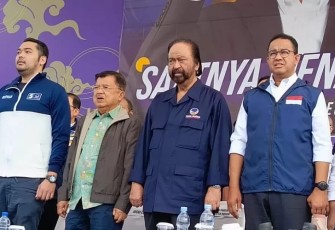 Jusuf Kalla saat Meriahkan Kampanye Akbar NasDem di Bandung