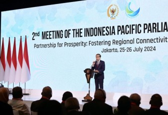  Presiden Joko Widodo secara resmi membuka Sidang Kedua Indonesia Pacific Parliamentary Partnership (IPPP) 2024 yang digelar di Hotel Fairmont, Jakarta Pusat, Kamis (25/07/2024)
