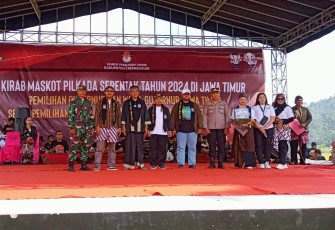 Danramil 0806-12/Munjungan dan Forkopimcam Meriahkan Kirab Maskot Pilkada 2024