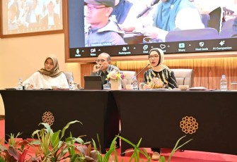 Direktur Promosi dan Edukasi Gizi Badan Gizi Nasional (BG), Dr. Khairul Hidayati, S.Ant., M.Si saat didapuk sebagai pembicara diskusi terbuka Kick-Off Penyusunan RKPD 2026 Kabupaten Bandung