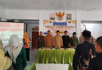Musyawarah Desa (Musdes) untuk menetapkan Anggaran Pendapatan dan Belanja Desa (APBDes) tahun anggaran 2025 berlangsung penuh semangat di Balai Desa Bendoroto, Kecamatan Munjungan, Kabupaten Trenggalek, Senin (30/12/2024)
