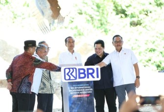 Presiden Joko Widodo Groundbreaking BRI International Microfinance Center di IKN, Kamis (29/02/2024). 