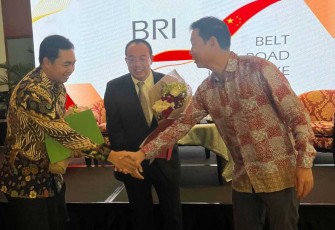 Plh Direktur SUPD I, Ditjen Bina Pembangunan Daerah, Kemendagri, Gunawan Eko Movianto saat menjadi narasumber pada kegiatan Challenges and Opportunities in The Belt and Road Initiative, yang diselenggarakan oleh  Belt and Road Initiative (BRI), belum lama ini di Grand Melia Hotel.