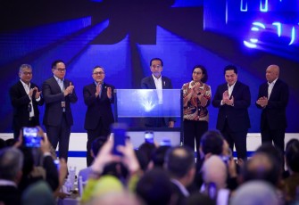 BRI Microfinance Outlook 2024 bertajuk ‘Enhancing Financial Inclusion Through Regulatory Measures and Digital Transformation Strategies’ yang diselenggarakan oleh PT Bank Rakyat Indonesia (Persero) Tbk di Ballroom Menara BRILiaN, Jakarta, Kamis (7/3/2024).