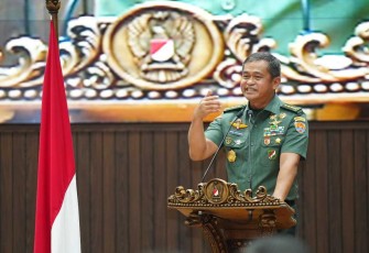 Kasad Jenderal TNI  Maruli Simanjuntak, M.Sc., pada Rapat Kerja Teknis (Rakernis) Intel Fungsi Penerangan TNI AD di Markas Besar Angkatan Darat (Mabesad), Jakarta, Senin (22/1/2024).