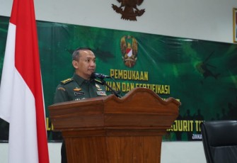 Paban II/Minanev Spersad Kolonel Inf Gunawan Permadi, S.E., M.A.P., saat membuka acara pelatihan dan sertifikasi 