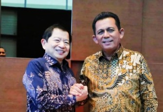 Pertemuan antara Gubernur Kepulauan Riau H. Ansar Ahmad dengan Menteri Bappenas RI Suharso Manoarfa, Kamis (22/2)