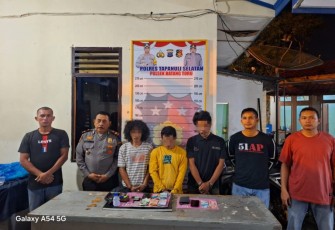 Unit Reskrim Polsek Batang Toru amankan Tersangka dan barang bukti untuk pemeriksaan lebih lanjut
