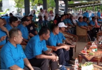 Danramil 0801/12 Pringkuku saat Hadiri Apel Hari Amal Bhakti Ke 78 Kemenag