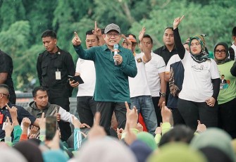 Gus Imin saat menghadiri Pendidikan Kader Penggerak Bangsa (PKPB) di Kab. Lampung Tengah, Lampung, Selasa (9/1/2024).