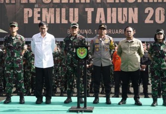 Apel Gelar Pengamanan Pemilu 2024 dilaksanakan Kodam III/Slw 