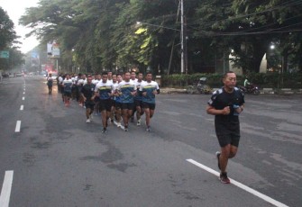 Lari bersama 5K prajurit Menarmed 2 Kostrad Malang, Kamis (11/1)