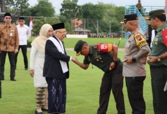 Wapres tiba di Pati disambut pejabat TNI POLRI dan Pemkab Pati
