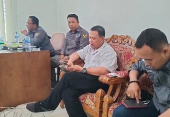 Caption: Suasana rapat pengurus DPP, DPD dan DPC PJS se Sumut di kantor DPD PJS Sumut, Sabtu (27/01/2024)