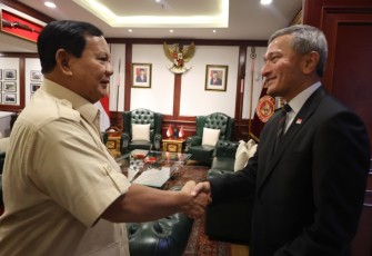 Menhan Prabowo Terima Kunjungan Kehormatan Menlu Singapura 