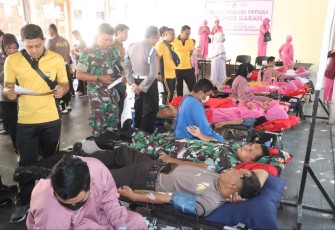 Donor darah prajurit Kodim 0806/Trenggalek 