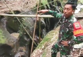 Dansatgas menguji secara langsung kelayakan air untuk sumber utama pompa hidram