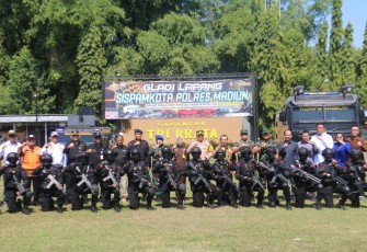 Dandim 0803/Madiun Hadiri Gladi Lapangan Sispamkota untuk Pengamanan Pilkada 2024