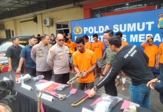 Petugas URC Anti Begal Polrestabes Medan Ungkap Kasus Kejahatan Jalanan.