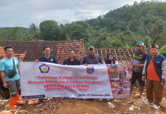 MKKS SMPS Kota Depok menyalurkan bantuan kemanusiaan bencana alam di Sukabumi, Senin (23/12)