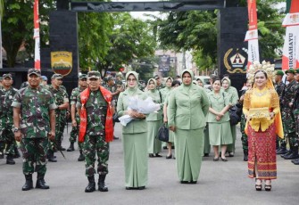 Penyambutan Pangdam I/BB Mayjen TNI Mochammad Hasan di Korem 022/KS, Kamis (6/6)