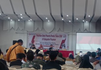 Pelatihan Saksi Partai Politik Peserta Pemilihan Umum 2024, yang berlangsung di Aula Hotel Emir Lubuk Sikaping, Selasa (6/2/2024).