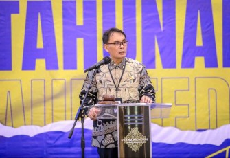 Direktur Jenderal Perhubungan Laut Capt. Antoni Arif Priadi saat memberikan sambutan pada acara Rekonsiliasi Penyusunan Laporan Keuangan Tahun Anggaran 2023 di Jakarta, Jumat (12/1).
